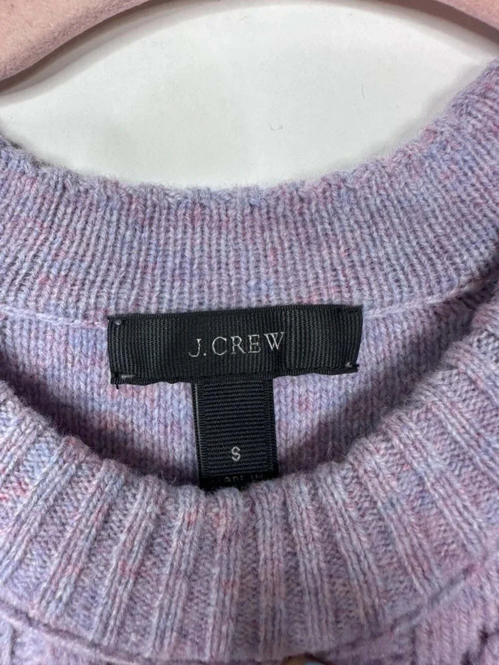 2/$30 J.Crew Wool Pointelle Cable Sweater Lilac Small #A1790